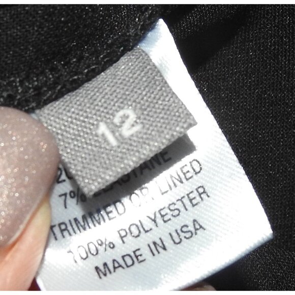 LELA ROSE Black Sateen Wide Leg Dress Pants Women's Size 12 Made in USA - Picture 3 of 7